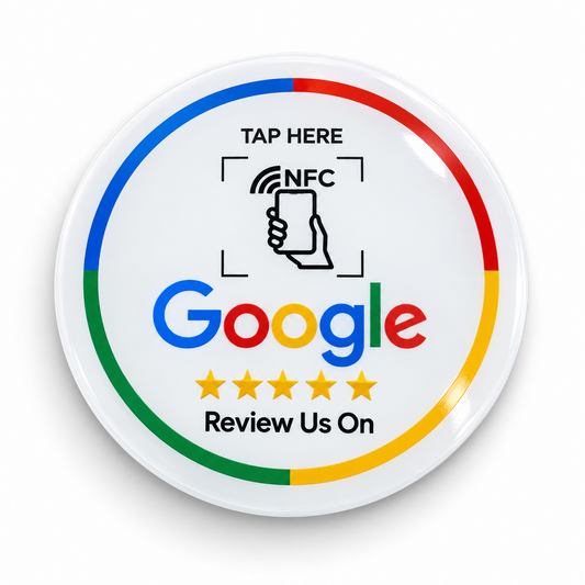 Round Google Review NFC table sticker